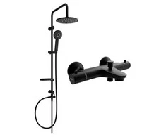 Vonios-dušo sistema su termostatiniu maišytuvu Mexen Carl Nox, Juodas