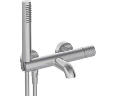 Vonios maišytuvas su dušo komplektu Deante Silia Hexa BHS_F11M, Brushed steel