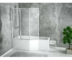 Vonios stiklo sienelė Besco Ambition Premium 3, 130x140 cm