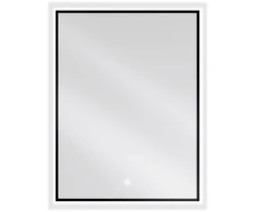 Vonios veidrodis Mexen Erma Juodas su LED apšvietimu ir šildymo kilimėliu, 60 x 80 cm