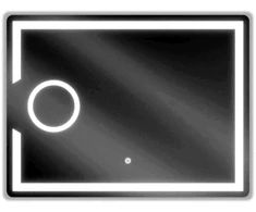 Vonios veidrodis Mexen Onyx su LED apšvietimu ir šildymo kilimėliu, 80 x 60 cm