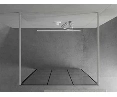 Walk-in dušo sienelė Mexen Kioto, Baltas/Juodas pattern, 140 x 200 cm