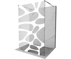 Walk-in dušo sienelė Mexen Kioto, Chrome/Baltas pattern, 120 x 200 cm
