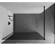 Walk-in dušo sienelė Mexen Kioto, grafitas, Juodas, 130 x 200 cm