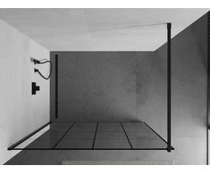 Walk-in dušo sienelė Mexen Kioto, Juodas pattern/Juodas, 100 x 200 cm