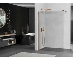 Walk-in dušo sienelė Mexen Kioto, Rose Gold, 110 x 200 cm