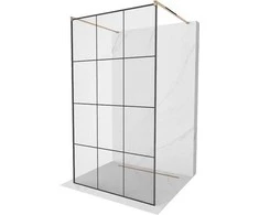 Walk-in dušo sienelė Mexen Kioto, Rose Gold/Juodas pattern, 100 x 200 cm