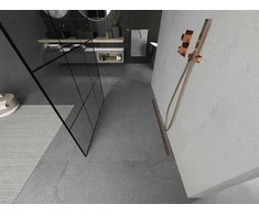 Walk-in dušo sienelė Mexen Kioto, Rose Gold/Juodas pattern, 140 x 200 cm
