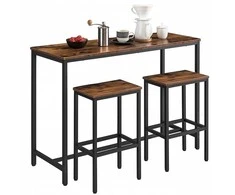Muvu Baras: virtuvės stalas + 2 taburetės, modernus pramoninis loft stilius, 100 cm
