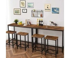 Muvu Baras: virtuvės stalas + 2 taburetės, modernus pramoninis loft stilius, 100 cm