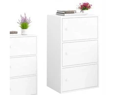 Muvu Modernus erdvus baltas komoda su stalčiais, 78 cm
