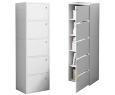 Muvu Modernus erdvus komoda, didelė balta skandinaviško stiliaus loft retro 5 lentynos