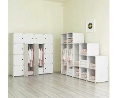 Muvu Modulinė spinta, balta, erdvus drabužių spinta, XL