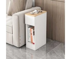 Muvu Siauras naktinis staliukas su stalčiu Staliukas su lentynėle Modernus loft stiliaus miegamasis 60 cm