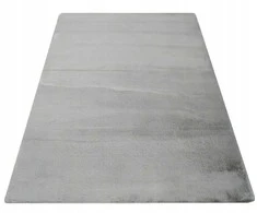 Muvu Šviesiai pilkos spalvos pliušinis kilimas, 140 x 200 cm