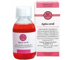 BIOAPTA APTA-ORAL ROSSO, burnos skalavimo skystis su žolelių ekstraktais ir chloroksidinu 0,2%, 200 ml