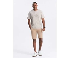 Cotton Paprastos medvilninės sportinės kelnės - smėlio spalvos v6 om-srbs-0149