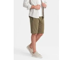 Cotton Paprastos medvilninės sportinės kelnės - alyvuogių spalvos v2 om-srbs-0149