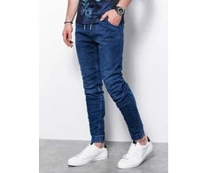 Blue Vyriškos jeans joggers p907 - mėlynas