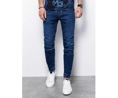 Blue Vyriškos jeans joggers p907 - mėlynas