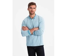 Blue vyriški marškiniai su mėlynu melanžu ir ombre raštu