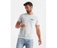 Cotton medvilniniai marškinėliai - baltai pilki v3 om-tsfp-0188