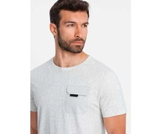Cotton medvilniniai marškinėliai - baltai pilki v3 om-tsfp-0188