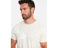 Cotton medvilniniai marškinėliai - kreminės spalvos v7 om-tsfp-0184