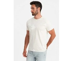 Cotton medvilniniai marškinėliai - kreminės spalvos v7 om-tsfp-0184