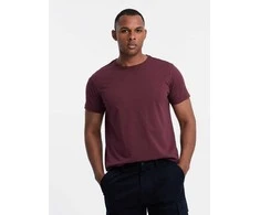 Cotton medvilniniai marškinėliai - bordo spalvos v10 om-tsbs-0146