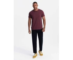 Cotton medvilniniai marškinėliai - bordo spalvos v10 om-tsbs-0146