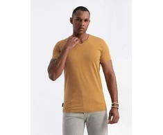 Cotton medvilniniai marškinėliai - garstyčių melanžo spalvos v19 om-tsbs-0145