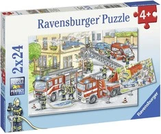 Dėlionė „Ravensburger“ 2x24 detalės: herojai veiksme
