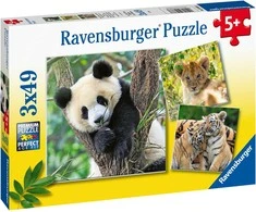 Ravensburger dėlionė 3x49 detalės Laukinė gamta
