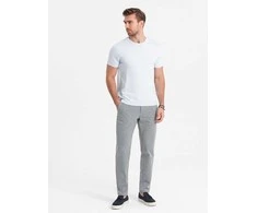 CLASSIC Elegantiškos vyriškos chino kelnės su klasikiniu kirpimu - šviesiai pilkos v1 om-pacp-0191