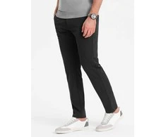 CLASSIC Elegantiškos vyriškos chino kelnės su klasikiniu kirpimu - grafito spalvos v2 om-pacp-0191