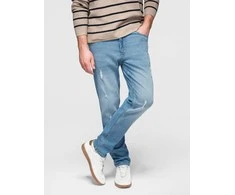Blue Vyriškos CARROT FIT džinsinės kelnės su įbrėžimais – šviesiai mėlynos V1 OM-PADP-0250