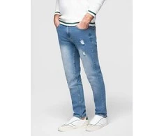 Blue Vyriškos CARROT FIT džinsinės kelnės su įbrėžimais – šviesiai mėlynos V1 OM-PADP-0250