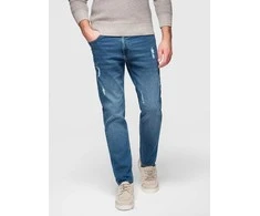 Blue Vyriškos CARROT FIT džinsinės kelnės su įbrėžimais – šviesiai mėlynos V1 OM-PADP-0250