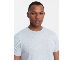 Cotton Vyriški klasikiniai medvilniniai marškinėliai – pilki melanžai v5 om-tsbs-0146