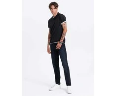 Cotton vyriški medvilniniai polo marškinėliai – juodi v8 om-poss-0113