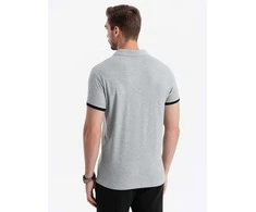 Cotton vyriški medvilniniai polo marškinėliai – šviesiai pilki v7 om-poss-0113