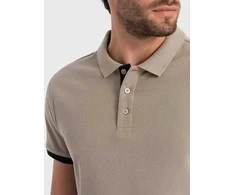 Cotton vyriški medvilniniai polo marškinėliai – šviesiai rudi v5 om-poss-0113