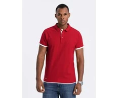 Cotton vyriški medvilniniai polo marškinėliai – raudoni v2 om-poss-0113