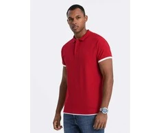 Cotton vyriški medvilniniai polo marškinėliai – raudoni v2 om-poss-0113