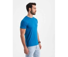 Blue vyriški medvilniniai marškinėliai – mėlyni v12 om-tsbs-0146