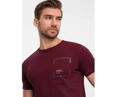 Cotton vyriški medvilniniai marškinėliai su kišene - bordo v2 om-tspt-0154