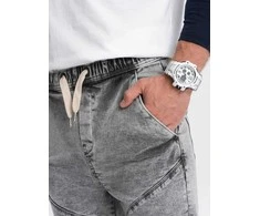 Denim vyriški džinsiniai šortai - pilki w361