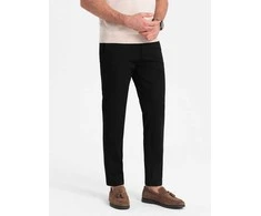 CLASSIC Vyriškos elegantiškos klasikinio kirpimo chino stiliaus kelnės - juodos v4 om-pacp-0191