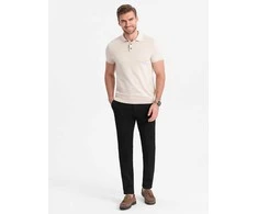 CLASSIC Vyriškos elegantiškos klasikinio kirpimo chino stiliaus kelnės - juodos v4 om-pacp-0191